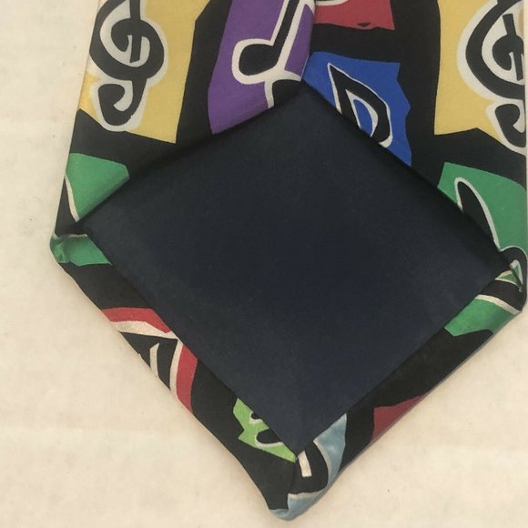 Chesbro Music Co Colorful Music Notes And symbols 100% Silk Tie - Picture 7 of 12